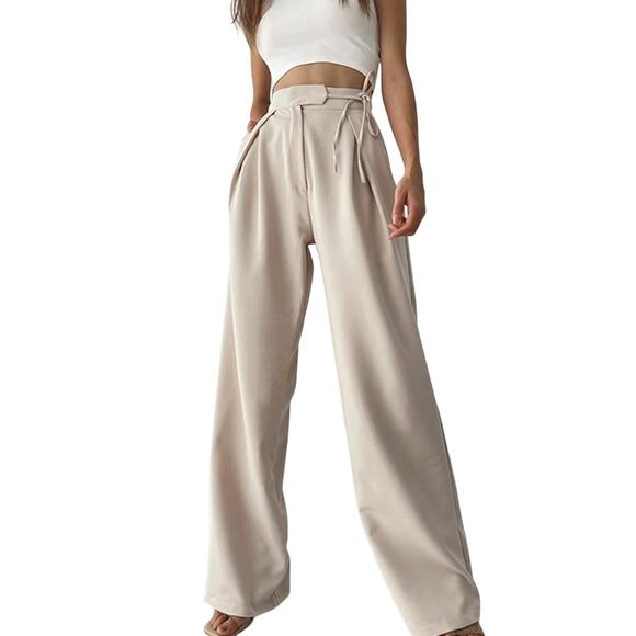 Commense Pants - NWT REVOLVE & ANTHROPOLOGIE lovers COMMENSE Palazzo tied side wide leg Pants M